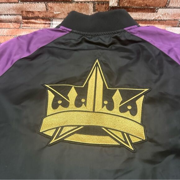 JEFFREE STAR FASHION Black and Purple Star Bomber Jacket L - Picture 7 of 11